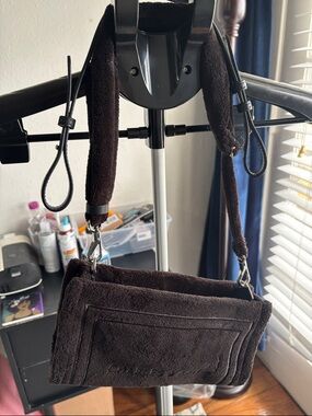 Charles & Keith Black Towel-Like Shoulder Bag